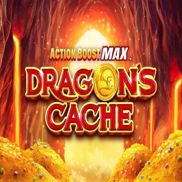 Action Boost Max Dragon's Cache logo by SpinPlay Games at Corgibet Casino