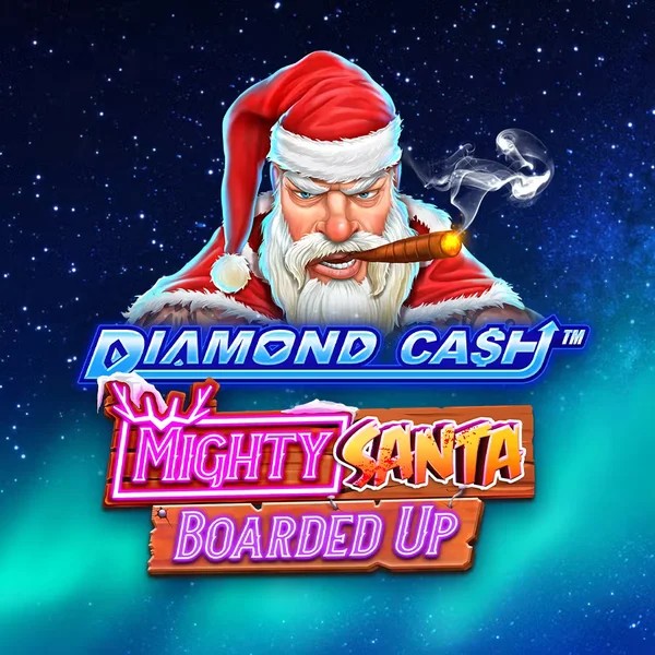 Diamond Cash Mighty Santa Boarded Up slot visual from Greentube available on coorgibet.com