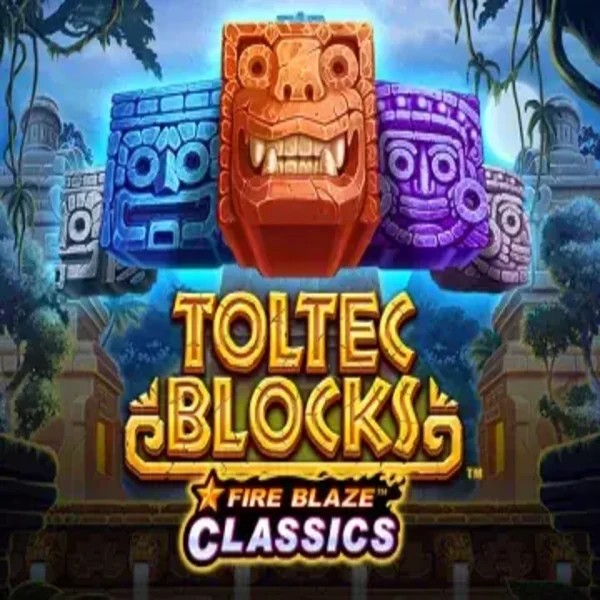 Fire Blaze: Toltec Blocks logo by Rarestone Gaming at Corgibet Casino